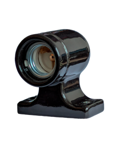 Angle socket E27 porcelain black Angle socket E27 porcelain black