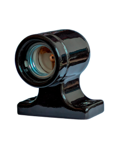 Winkelfassung E27 Porzellan schwarz