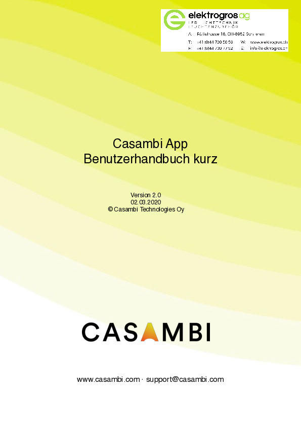 CASAMBI Kurzanleitung App