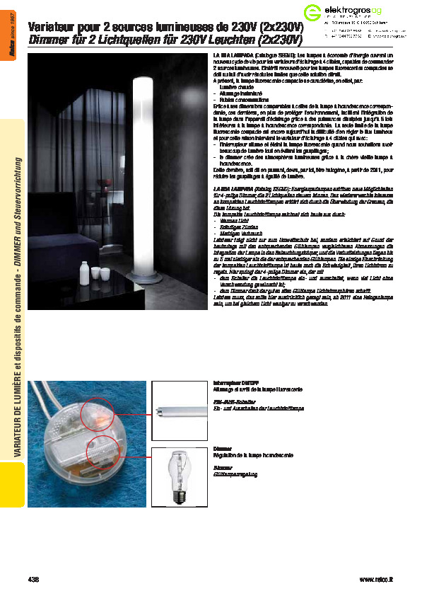 Relco Dimmer für 2 Leuchtquellen